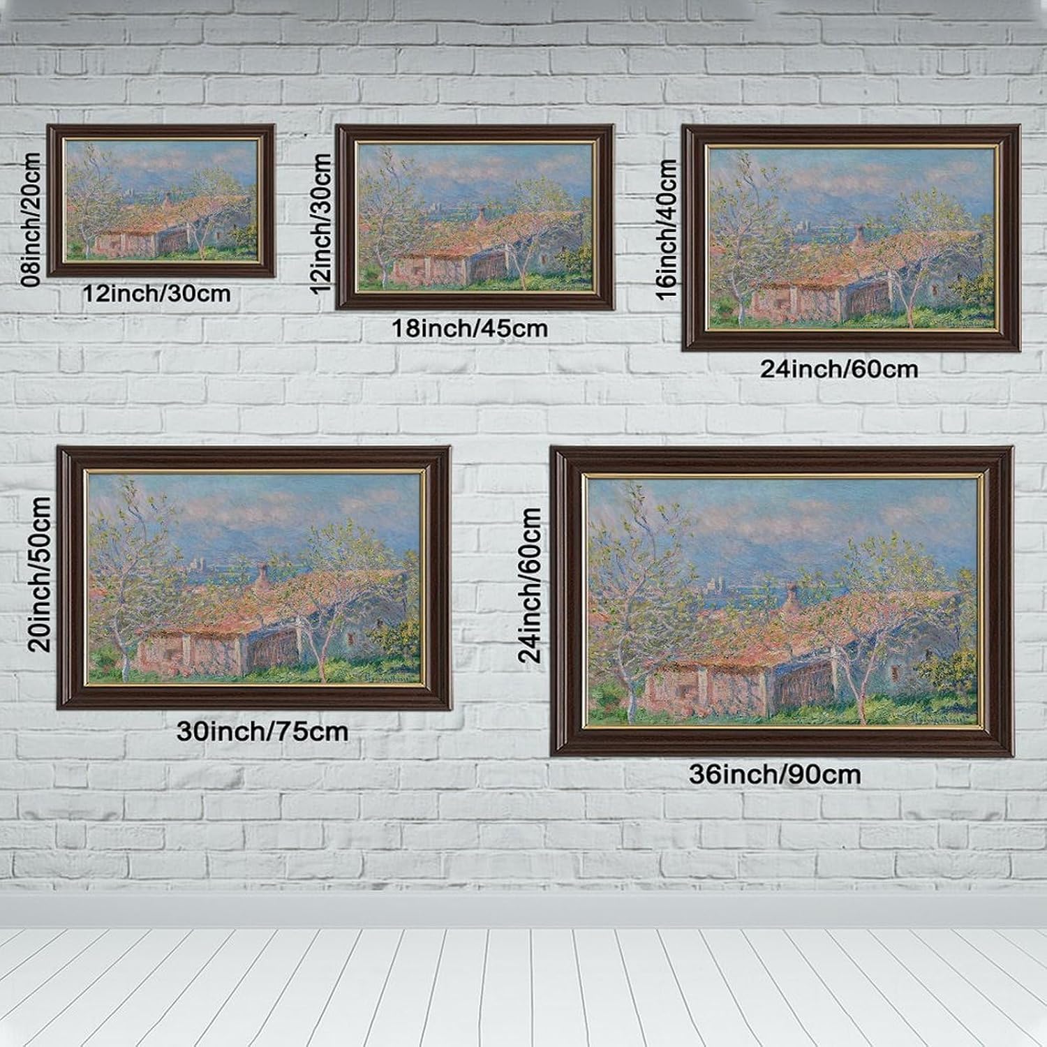 SESAG Claude Monet Art Print Gardener S House at Antibes Prints Posters Canvas Deco Paintings Vintage Wall Art For Living Room Bedroom Office Hanging Frame 8" L X 12" W