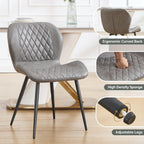 Dining Chairs Set of 4, Comfy Modern Dining Chairs with Thick Cushions, Upholstered Fabric Kitchen Side Chairs with Adjustable Metal Legs for Dining Room (Light Grey)