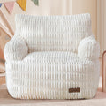MAXYOYO Bean Bag Chair for Kids, Toddler Bean Bag Sofa with Armrest, Comfy Lazy Chair with Convenient Pockets, Floor Sofa with Filler for Gaming, Reading, Beige