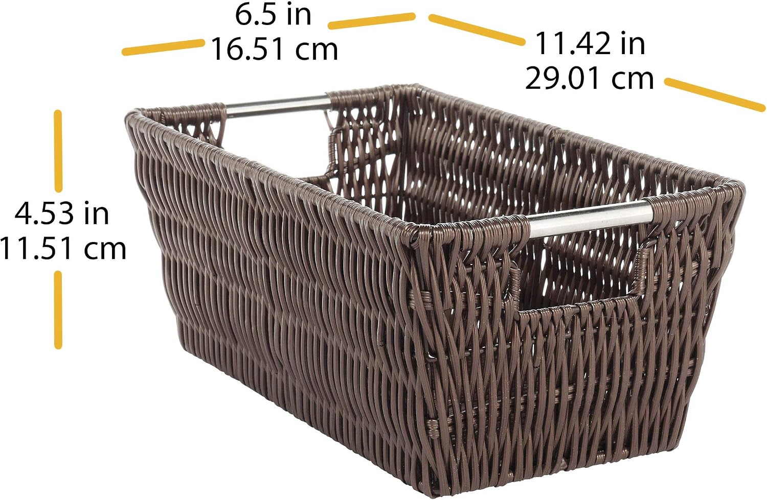 Whitmor Rattique Small Shelf Tote (6500-2712-JAVA) (Pack of 2)