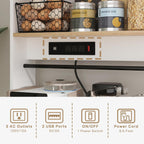 Kitchen Pantry Cabinet,Kitchen Hutch Cabinet with Power Outlets,Doors and Adjustable Shelves,Freestanding Food Pantry with Large Storage Drawer for Dining Room, Living Room