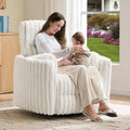 Jocisland Power Rocking Nursery Chair/Swivel Recliner/USB, Cream Corduroy | Oversized Glider Chairs,Corduroy,2 Pillows,USB & Type-C,Reclining Armchair Sofa,Living Room,Bedroom,Nursing