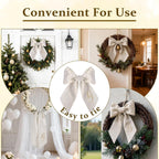 2 Pieces Burlap Wreath Sash for Front Door Embroidery Monogram Sash Wreath for Wedding Party Holiday Ribbon Decorations Yard Outdoor Decoration(Letter G)