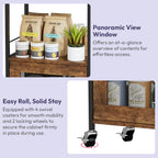 SWTYMIKI Buffets Coffee Bar Cabinet - Rolling Kitchen Rack, Farmhouse Small Coffee Stand with Storage Drawer and Door Cabinet - Kitchen Microwave Stand for Apartment, Living Room, Entryway, Espresso