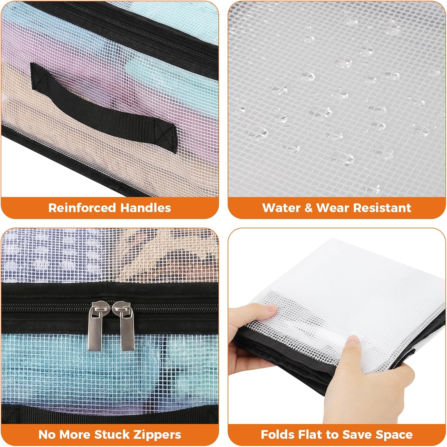 10Pcs Clear Storage Bags With Zippers and 3 Handles, 21L Plastic Clothes Blanket Storage Bags and Under Bed Storage Organizers for Sheets Bedding Comforter Linen Sweaters Toys, 15.7x13.8x5.9In