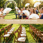 28pcs White Paper Folding Hand Fans,8.3 Inch Bulk Paper Fans Foldable Handheld Fan for Women, Wedding Party Favors, DIY Crafts, Photography Props
