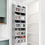 Simple Houseware Extra Large Heavy Duty Over the Door Organizer with 10 Clear Window Pockets, 80 lbs Capacity for Pantry, Closet, Bathroom, Gray