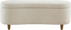 Bailey Boucle-Style Curved Storage Accent Bench