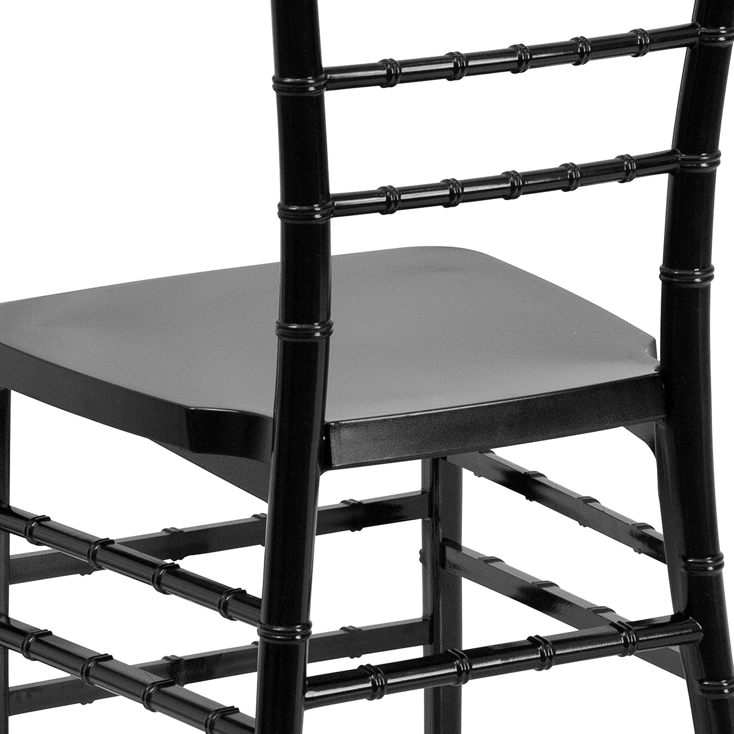 Flash Furniture 2 Pack HERCULES PREMIUM Series Black Resin Stacking Chiavari Chair