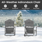 ORALNER Outdoor Adirondack Chair with Cup Holder, Plastic Resin Outdoor Deck Chair, 380 LBS Capacity, for Patio, Backyard, Porch, Balcony, Poolside, Garden, Lawn, Firepit (4, Gray)