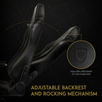 noblechairs Hero Gaming Chair/Office Chair with Lumbar Support, PU Faux Leather, Black/Gold