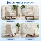 Garvee Nursery Rocking Chair with Adjustable Footrest & Side Pocket
