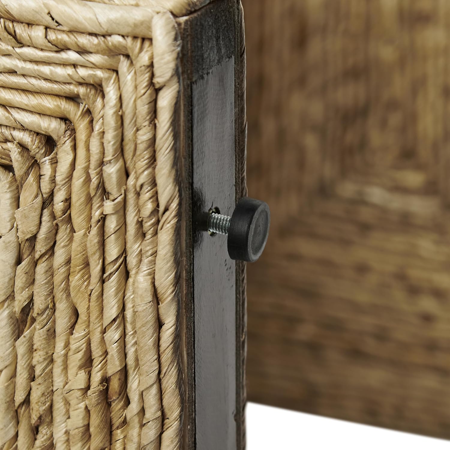 Crosley Furniture Marella Handwoven Banana Leaf End Table, Rattan Side Tables, Banana Leaf