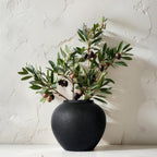 8.3″ Matte Textured Black Ceramic Vase – Modern Rustic Decorative Vase for Pampas Grass, Flowers & Greenery – Small Round Table Centerpiece for Living Room, Entryway, Shelf Decor