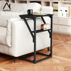 C-Shaped End Table, Small Couch Side Table, Sofa TV Tray Table for Living Room, Bedroom, Bedside ET-D-BKW1