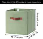 GRANNY SAYS 11 Inch Cube Storage Bins, Collapsible Fabric Storage Cubes with Handle, Closet Baskets for Organization, Storage Cubes for Shelves, Closet, Sage Green, 6-Pack