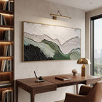 Sintuff 28 x 55 Inch 3D Textured Large Framed Art Prints, Abstract Hand-painted Sage Green Beige Beach Ocean Waves Oil Painting, Minimalist Artwork Wall Decor for Living Room Bedroom