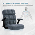 SEATZONE Executive Office Desk Chair High Back Ergonomic Task Chair Computer Faux Fur Chair Home Office Chairs with Lumbar Support, Blue