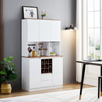 69" Kitchen Pantry Cabinet with Storage,Buffet Sideboard for Coffee Maker & Toaster, Liquor Storage Cabinet for Snacks,Spices & Wine,Fits for Kitchen Dining Room & Coffee Bar,White