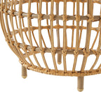 IRONORA Natural Rattan Round Side Table, Hand Woven Hollow Drum End Table, Boho Wicker Accent Table Stool for Patio Porch Living Room Bedroom