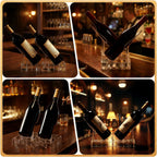 Clear Acrylic Wine Rack, Modular Stackable Countertop Wine Bottle Holder with Leaf Shaped Support, Multi Purpose Versatile Wine Display Stand for Home Bar Party Daily Organizing (2pcs)