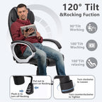 FDW Office Chair Massage Computer Chair High Back Adjustable Desk Chair Rolling Swivel Executive Chair PU Leather with Lumbar Support Arms Headrest Task Chair,Black