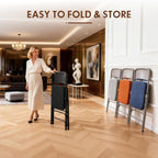 Folding Chair with Thick Cushioned Seat, Padded Metal Frame Foldable Chairs for Home Office Party Wedding Indoor Outdoor Use, Heavy Duty Comfortable Portable Dining Chairs, 1 Pack, Tawny