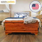 DutchCrafters Red Cedar Wood Blanket Storage for Living Room, Fully Lined Hope Chest, Bedroom Bench, Lockable Storage Box, Locking Chest with Handles and Waterfall Edge - Amish Made in USA (45" Large)
