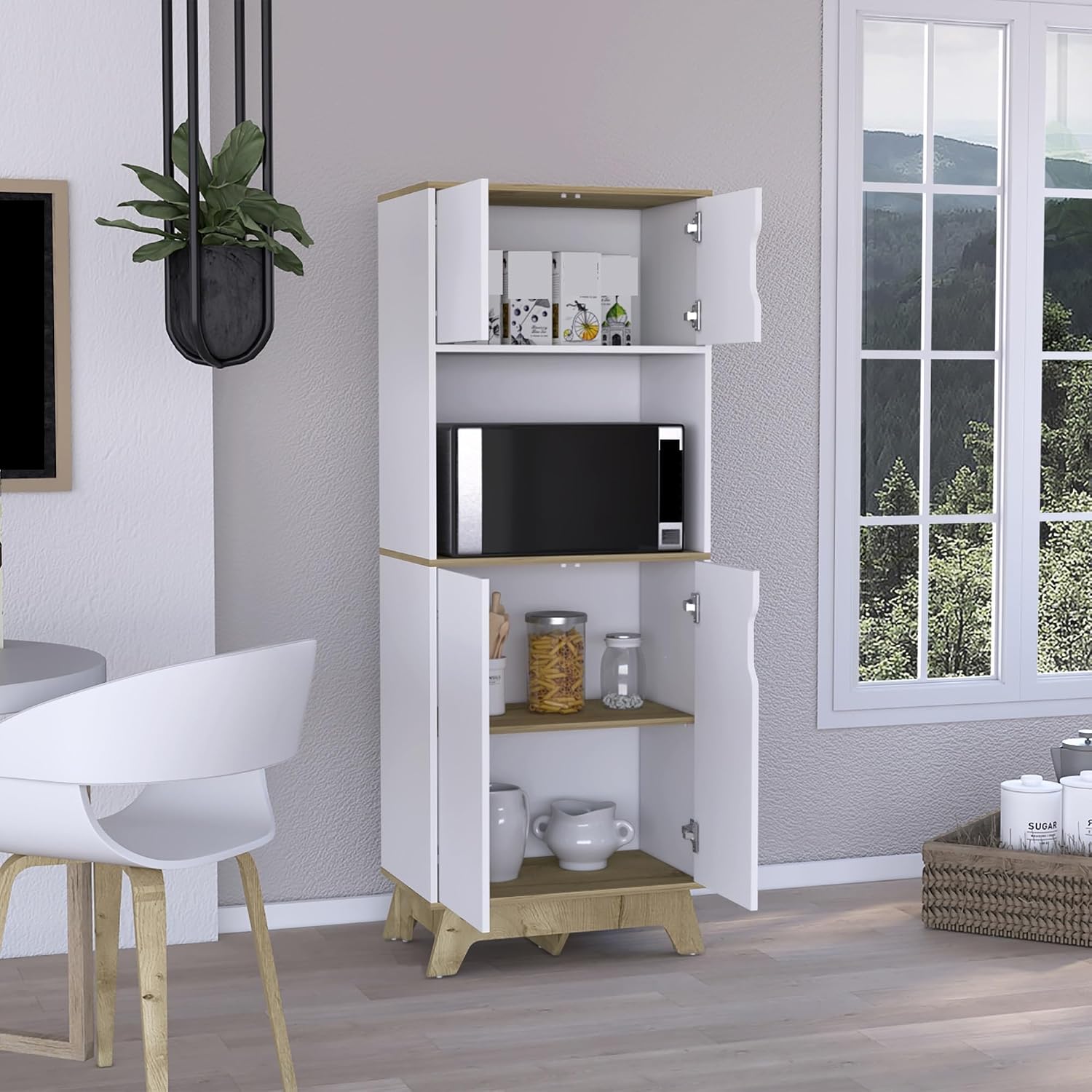 Microwave Pantry Cabinet with Drawer, Storage Sideboard Locker for Kitchen Living Room,for Kitchen Home