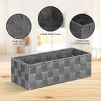 Posprica Woven Baskets, Storage Baskets for Organizing (Set of 8), Cube Baskets Bin Container Matching Storage Boxes Organizers for Pantry, Office, Shelves, Media-room