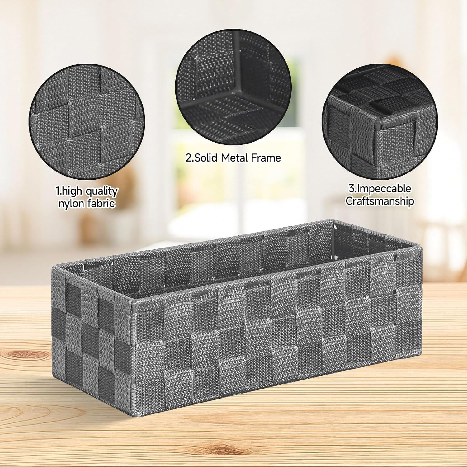 Posprica Woven Baskets, Storage Baskets for Organizing (Set of 8), Cube Baskets Bin Container Matching Storage Boxes Organizers for Pantry, Office, Shelves, Media-room