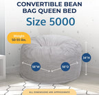 ULTIMATE SACK | 5 Ft Bean Bag Chair | Oatmeal Bouchon | Foam Filled - Removable Washable Cover
