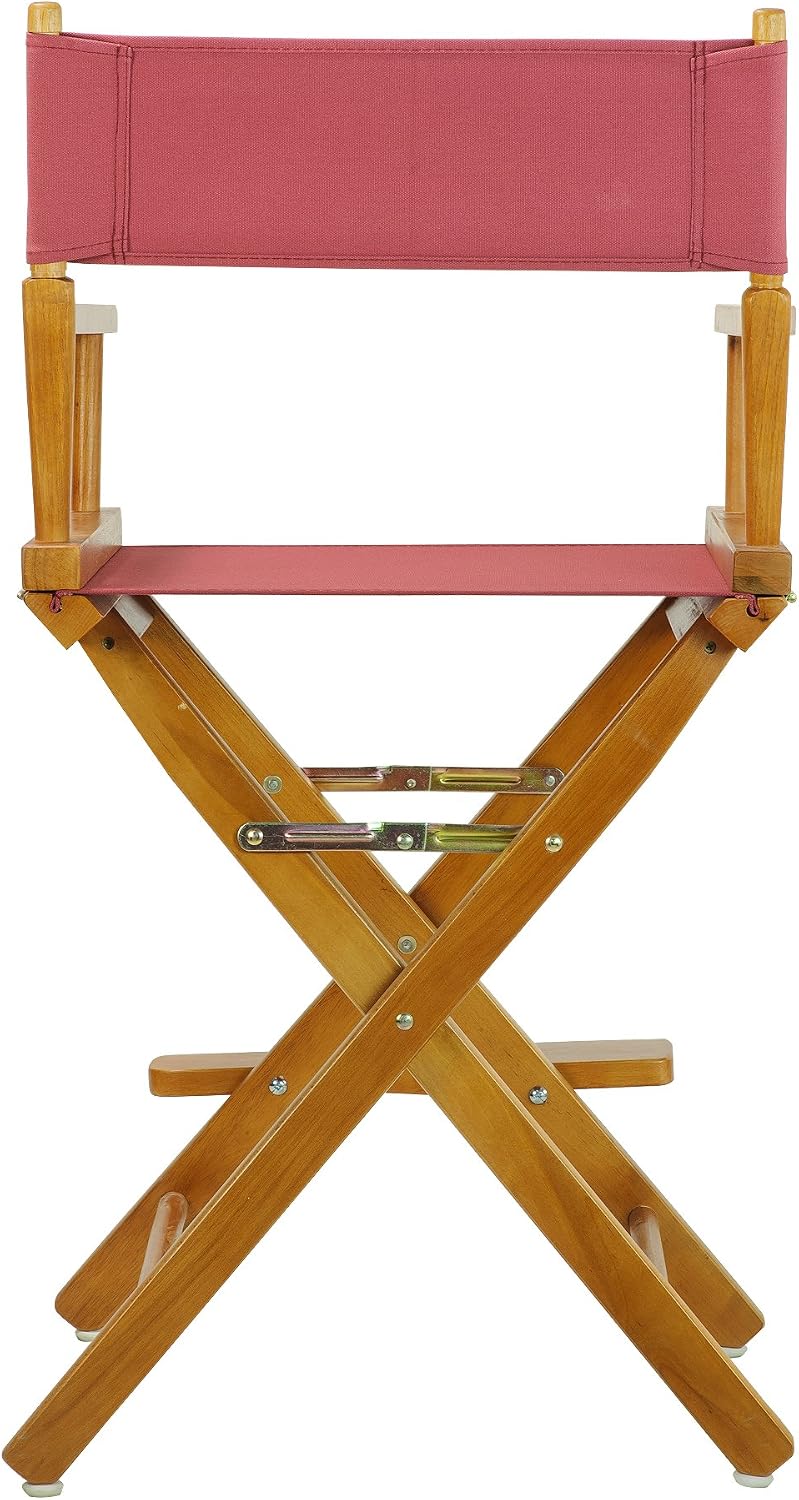 Casual Home Director's Chair ,Honey Oak Frame/Burgundy Canvas,24" - Counter Height
