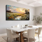 hyidecorart Canvas Wall Art For Living Room Wall Decor For Bedroom Office Decorations Vintage Farmhouse Wildflower Wall Paintings Nature Landscape Picture Artwork Aesthetic Home Decor Ready To Hang