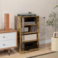 Retro Media Cabinet with 4-Tier Stereo, Modern Audio Video Media Stand with Adjustable Shelves,for Kitchen Home