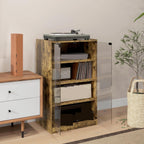Retro Media Cabinet with 4-Tier Stereo, Modern Audio Video Media Stand with Adjustable Shelves,for Kitchen Home