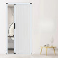 No-Drilling Sliding Folding Door,Interior Accordian Door with Aluminum Frame and Cellular Fabric,Room Divider for Closet RV Patio Shower Door Suitable，Customize Size (Blackout White)