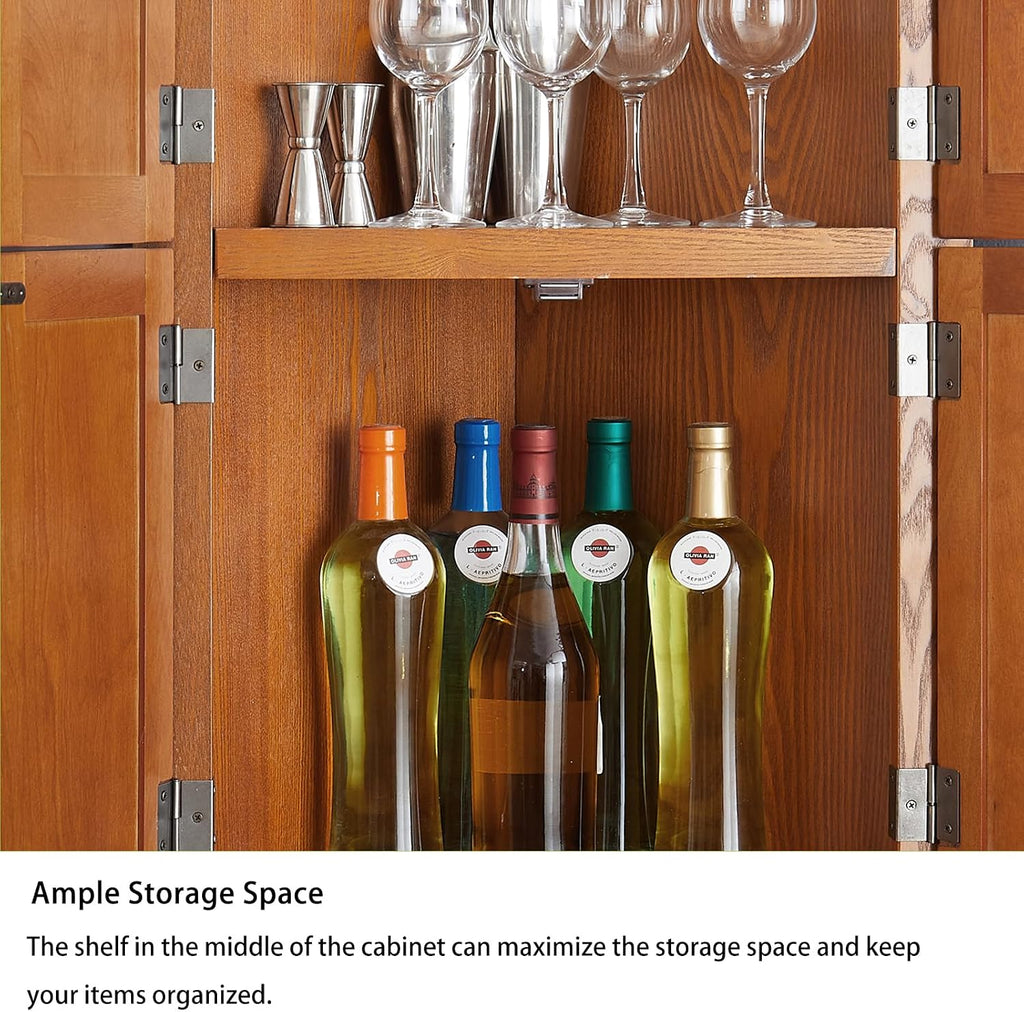 4-Tier Corner Kitchen Pantry Storage Cabinet with Shelves, 72" Tall Kitchen Storage Cabinets with 8 Doors, Narrow Pantry Cabinet with Space Saving, Storage Floor Cabinet for Place (Oak)