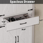 IRONCK 72" Corner Cabinet, Kitchen Pantry Storage Cabinet with Drawer, Spacious Farmhouse Pantry with 3 Adjustable Shelves, 2 Doors Storage, for Kitchen, White