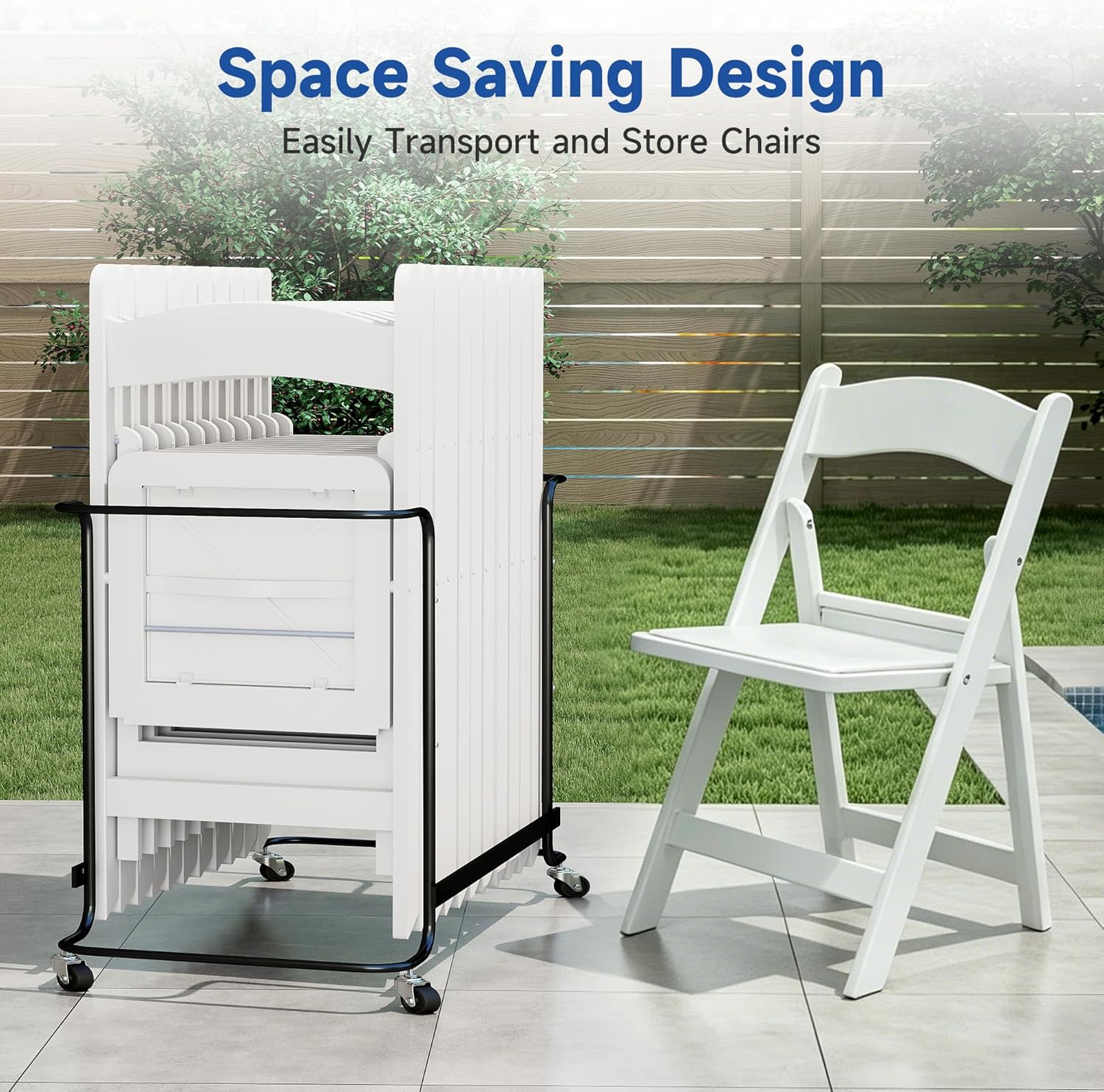 White Resin Folding Chairs - Stackable Chairs with Padded Seats, 800LB Weight Capacity Comfortable Chair - Indoor/Outdoor Folding Chairs for Events - Lightweight Foldable Chairs (10 Pack)