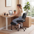 COSIEST Cross Legged Office Chair with Wheels, Ergonomic Kneeling Chair for Adults, Criss Cross Chair with Wide Seat, Comfortable Home Office Desk Chair, 360° Swivel Adjustable Height, Black