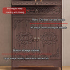 Meditation Table with Storage, Bamboo Buddhist Altar Cabinet, Personal Shrine Altar Table, Chinese Pooja Prayer Cabinet, for Living Room, Bedroom, Office(70cm/27.5in)