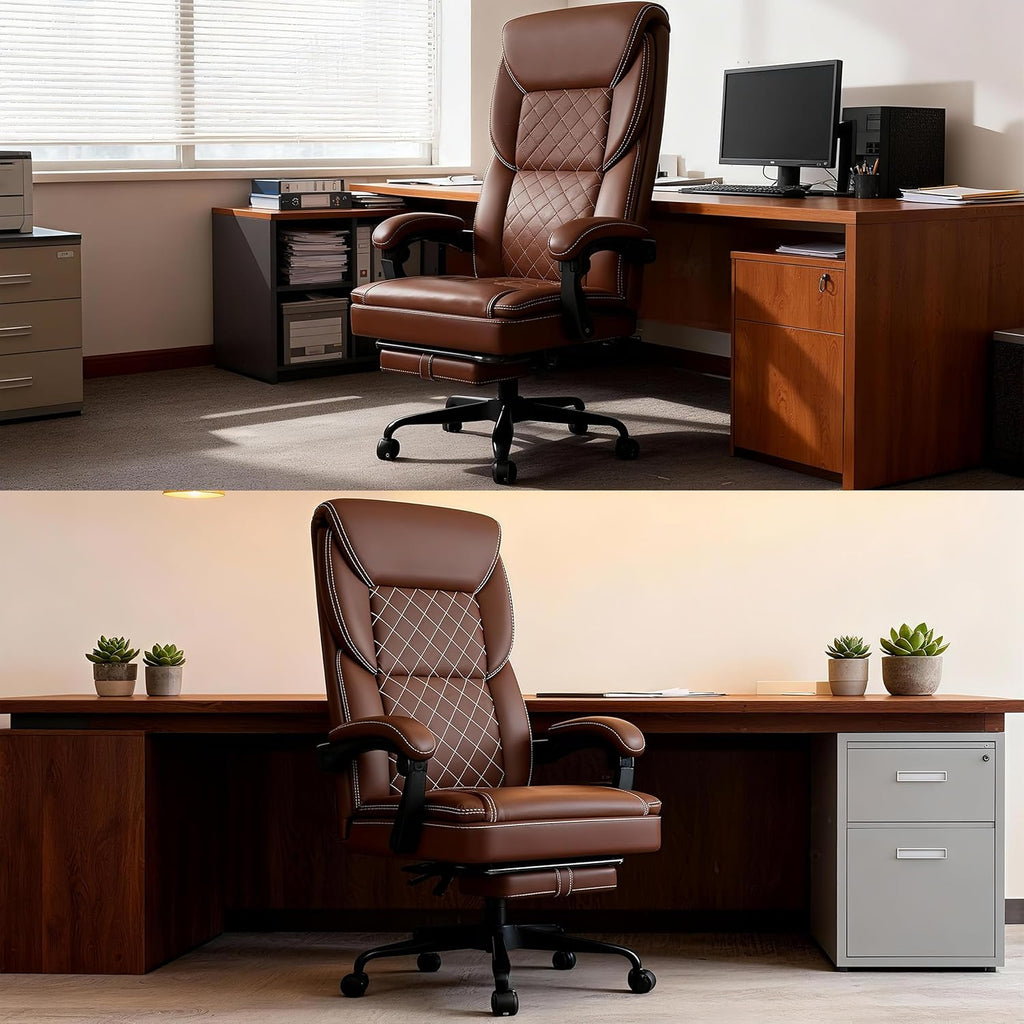 Gaming Chair, Office Chair with Inflatable Lumbar Support, Ergonomic Comfortable Wide Computer Chair with Footrest and Linked Soft Armrests, High Back 3D Enveloping Seat Cushion