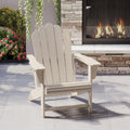 Costaelm Lakeview Outdoor Patio HDPE Adirondack Chair with Cup Holder, Sand