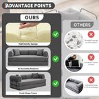 IDEALHOUSE 4 in 1 Convertible Sleeper Sofa Bed Couch, 79 Inch Boneless Corduroy Floor Couch with Pillows, No Assembly, Modern Deep Seat Sofa Futon Mattress for Living Room,Apartment,Gray