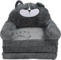 Baby Couch 2 in 1 Fold Out Kids Couch, Folding Out Toddler Chair, Soft Convertible Infant Seats Two Folds - Portable Design, Adorable Cartoon Animal, Ideal for Playroom and (Folding in thirds)
