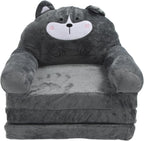 Baby Couch 2 in 1 Fold Out Kids Couch, Folding Out Toddler Chair, Soft Convertible Infant Seats Two Folds - Portable Design, Adorable Cartoon Animal, Ideal for Playroom and (Folding in thirds)