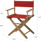 American Trails Extra-Wide Premium 18" Director's Chair Natural Frame with Red Canvas