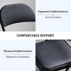 Folding Chairs 6 Pack Black with Padded Seats, 350-LBS Heavy Duty Metal Frame, Portable Design for Home Use, Party Events Outside, No Assembly Required