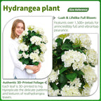 Faux Hydrangea Tree 30" Tall (2 Pack), Artificial Hydrangea Plant in Pot with White Flowers, Realistic Hydrangea Tree for Indoor Outdoor Porch, Patio, Home Decor